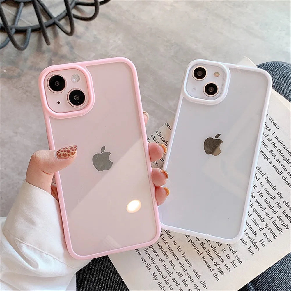 Candy Shockproof Silicone Bumper Phone Case for Iphone 17 16 15 14 11 12 13 Pro Max XS XR plus Transparent Protection Back Cover