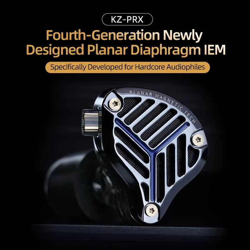 PRX Fourth-Generation Planar Diaphragm Earphones Hifi Music Earbuds Sport Monitor Headset with High-Purity Silver-Plated Cabl